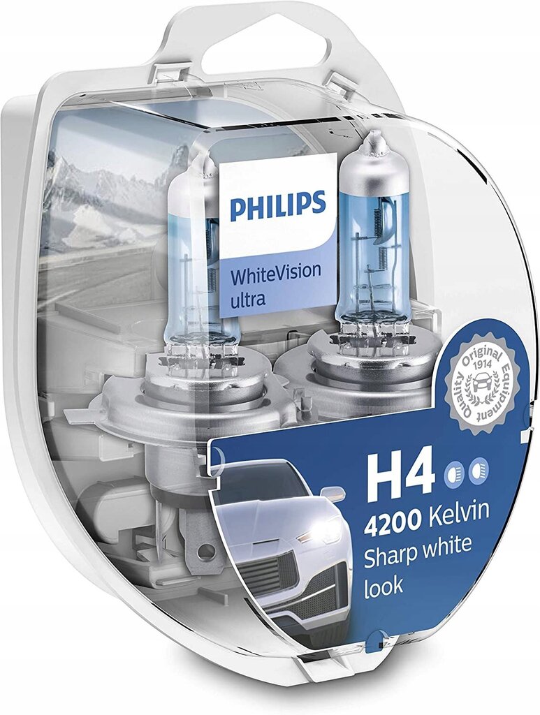 Auto spuldzes Philips H4 WhiteVision Ultra 4200K + W5W цена и информация | Auto spuldzes | 220.lv