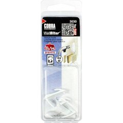 Cobra WallBiter White Medium 4 Pack, ciets un drošs āķis cena un informācija | Stiprinājumi | 220.lv