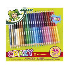 Krāsaini sešstūra zīmuļi Superstics Crazy Jolly, 48 krāsas cena un informācija | Modelēšanas un zīmēšanas piederumi | 220.lv