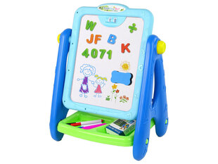 Divpusēja magnētiskā zīmēšanas tāfele Lean Toys, zila cena un informācija | Attīstošās rotaļlietas | 220.lv