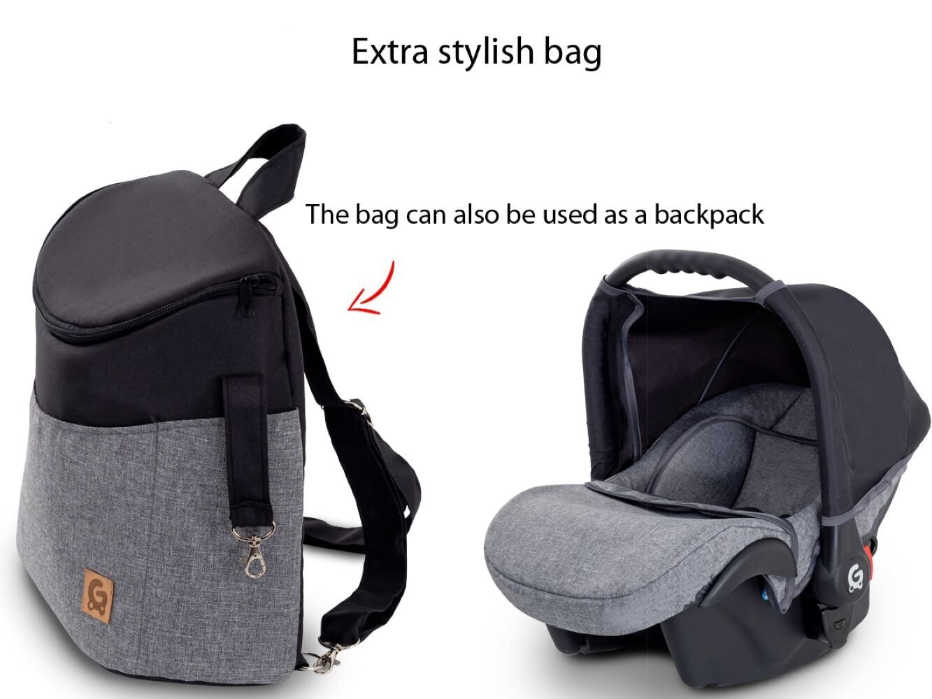 Universālie rati Boston Travel System 3in1, grey cena un informācija | Bērnu rati | 220.lv