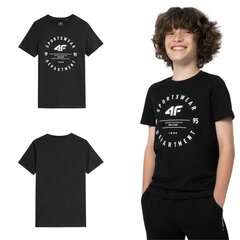 T-krekls zēniem 4F 4FJSS23TTSHM29, melns cena un informācija | Zēnu krekli | 220.lv