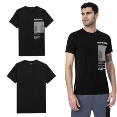Кофта мужская 4F черного цвета, размер L 4FSS23TTSHM306_GLEBOKA_CZERN_L цена и информация | Мужские футболки | 220.lv