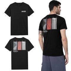T-krekls vīriešiem 4FSS23TTSHM307, melns цена и информация | Мужские футболки | 220.lv