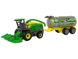 Rotaļu traktors ar piekabi Lean Toys, zaļš cena un informācija | Rotaļlietas zēniem | 220.lv