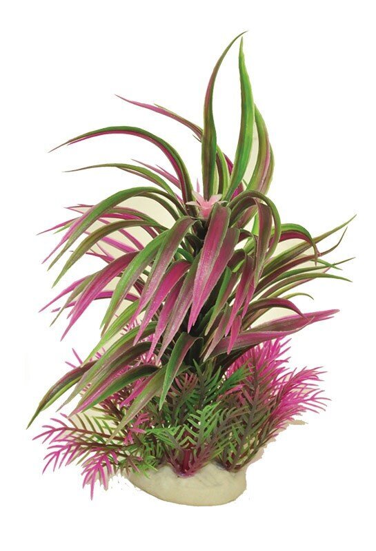 Mākslīgais violets un zaļš augs akvārijam Happet cena un informācija | Akvārija augi, dekori | 220.lv