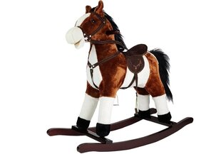 Лошадь-качалка Темно-коричневый Звуки Движется Рот Хвост 74 см цена и информация | Игрушки для малышей | 220.lv