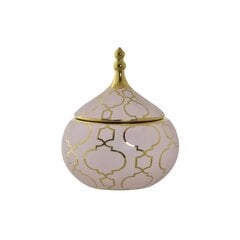 Lādīte DKD Home Decor Porcelāns Rozā Bronza 14 x 14 x 17 cm cena un informācija | Veļas grozi un mantu uzglabāšanas kastes | 220.lv