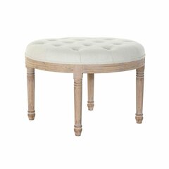 Taburete DKD Home Decor 8424001794409 Dabisks Bēšs Lins Kaučuka koks 70 x 70 x 47 cm cena un informācija | Sēžammaisi, pufi | 220.lv