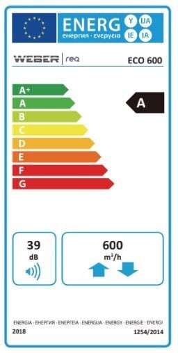 Gaisa rekuperators Weber Req Eco 600 cena un informācija | Gaisa kondicionieri, siltumsūkņi, rekuperatori | 220.lv