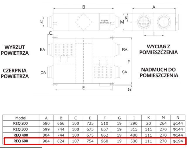 Gaisa rekuperators Weber Req Eco 600 цена и информация | Gaisa kondicionieri, siltumsūkņi, rekuperatori | 220.lv