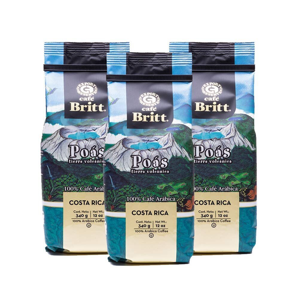 Kafijas komplekts Café Britt® - Costa Rican Origins Poas, 340g x 3gab., pupiņas cena un informācija | Kafija, kakao | 220.lv