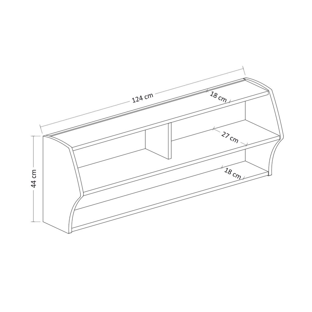 TV plaukts Asir, 124x44x27 cm, balts цена и информация | TV galdiņi | 220.lv