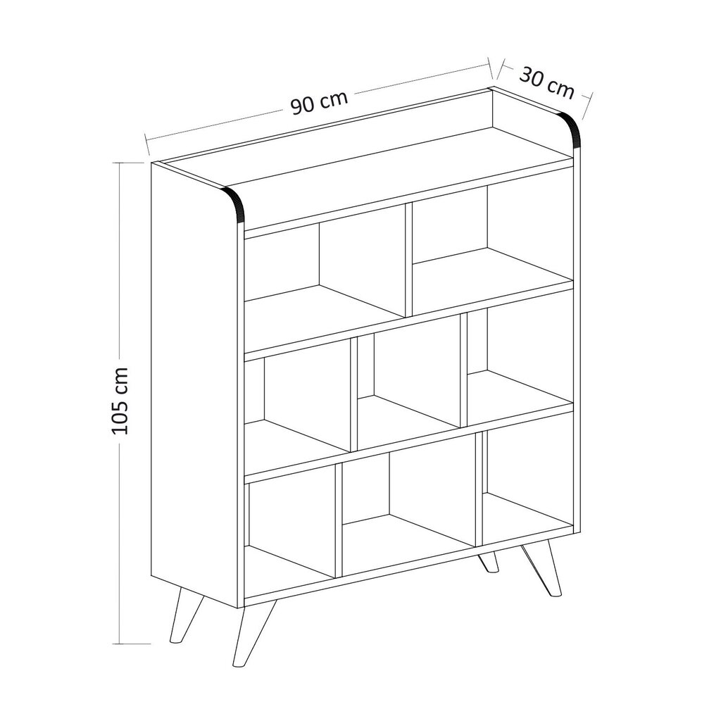 Grāmatu plaukts Asir, 90x105x30 cm, balts cena un informācija | Plaukti | 220.lv