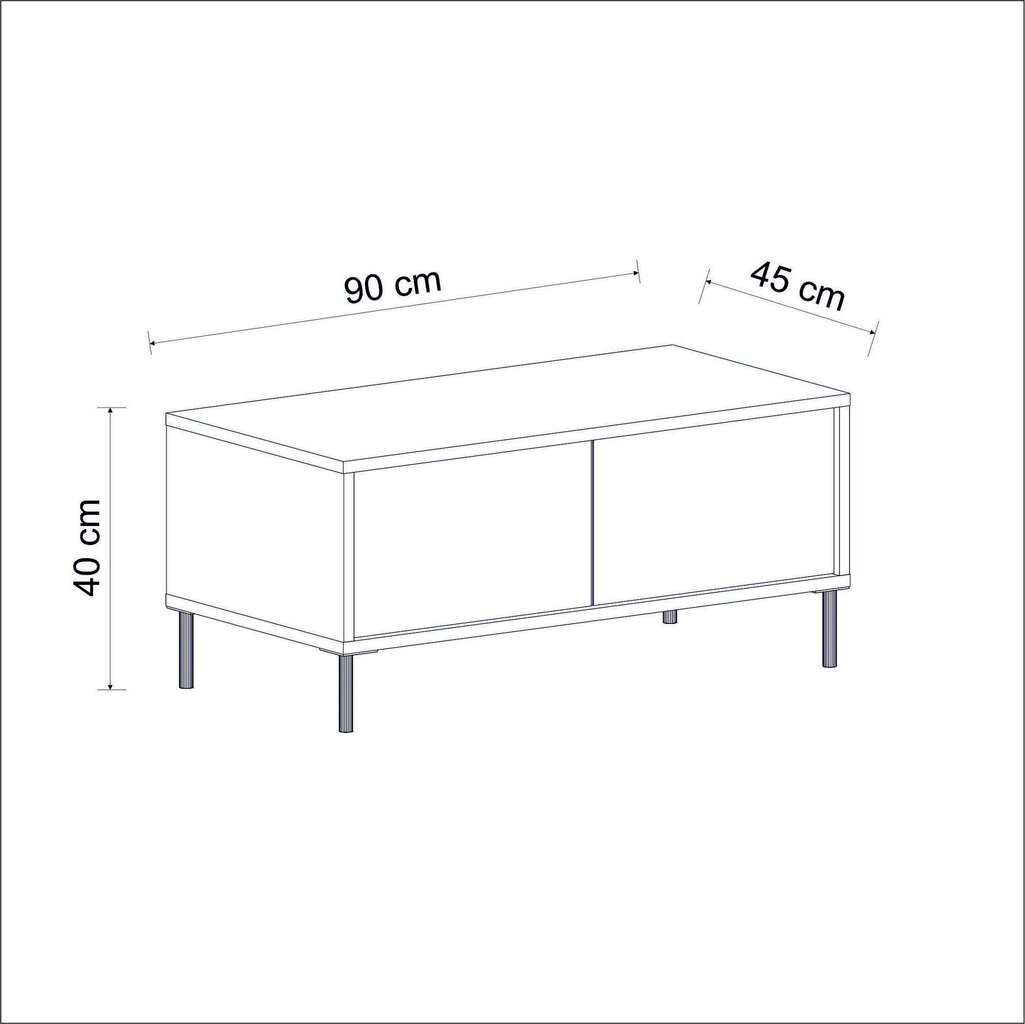 Kafijas galdiņš Asir, 90x40x45 cm, pelēks cena un informācija | Žurnālgaldiņi | 220.lv