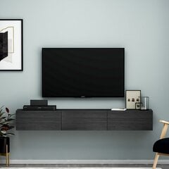 TV plaukts Asir, 180x26x31,4 cm, melns цена и информация | Тумбы под телевизор | 220.lv