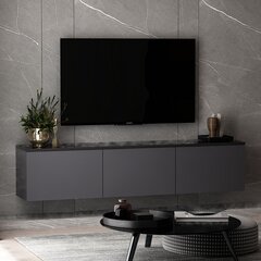 TV plaukts Asir, 160x35x32 cm, pelēks cena un informācija | TV galdiņi | 220.lv