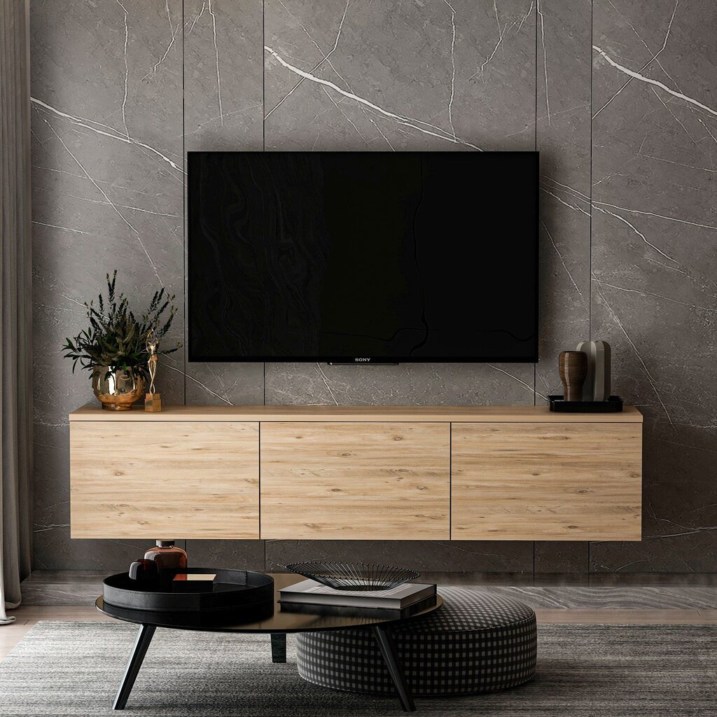 TV plaukts Asir, 160x35x32 cm, brūns cena un informācija | TV galdiņi | 220.lv