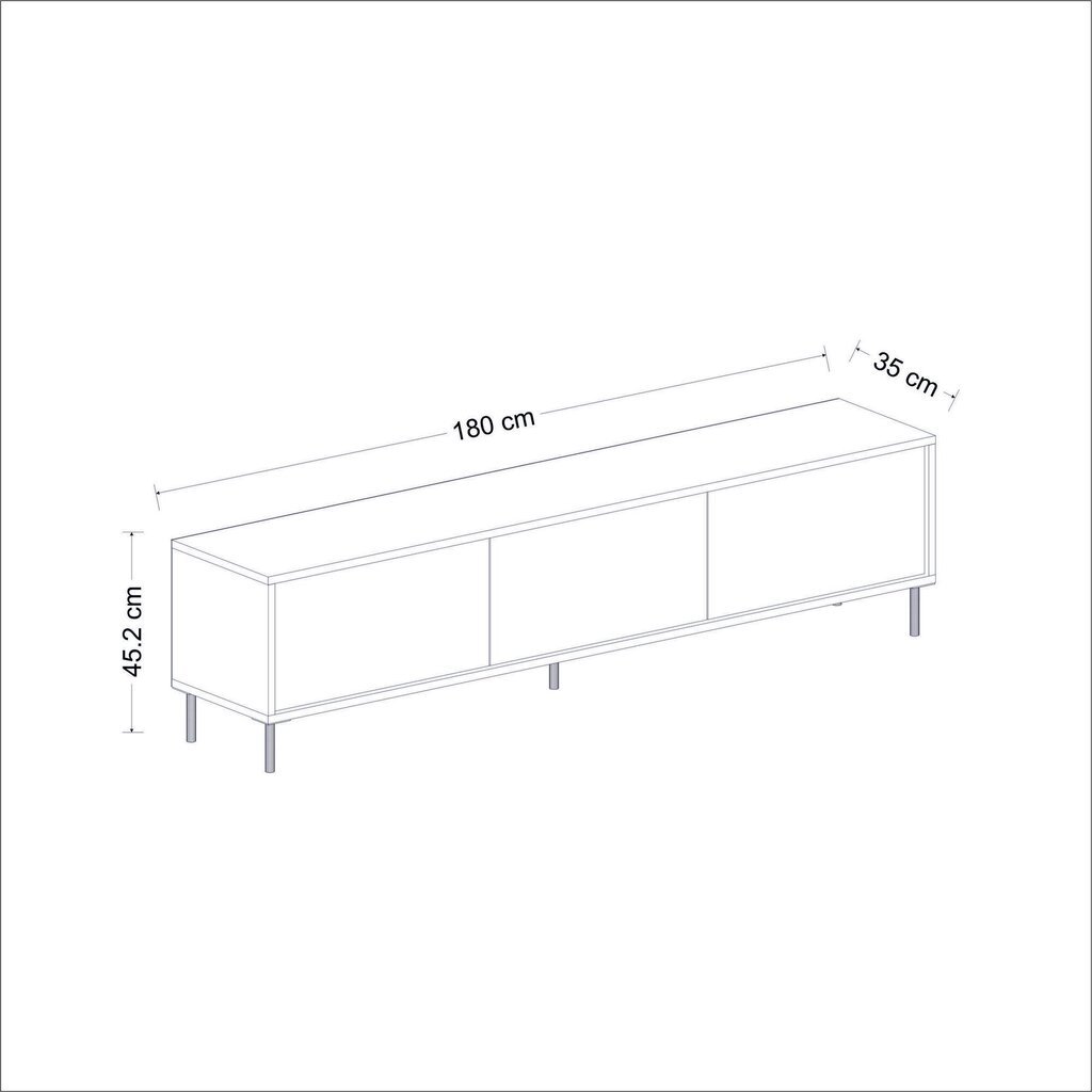 TV plaukts Asir, 180x45,2x35 cm, balts cena un informācija | TV galdiņi | 220.lv