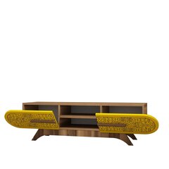 TV galdiņš, Asir, 145x37x37 cm, brūns, dzeltens cena un informācija | TV galdiņi | 220.lv