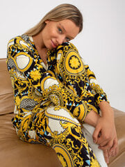 желтый велюровый комплект из двух предметов с принтами цена и информация | Женские костюмы | 220.lv