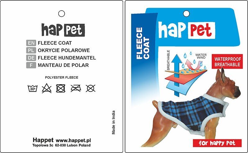Suņu vilna 304A zila S-40 cm Happet cena un informācija | Apģērbi suņiem | 220.lv