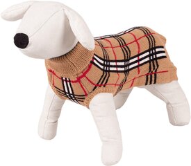 Happet 360S bēšs rūtains džemperis suņiem S-25cm cena un informācija | Apģērbi suņiem | 220.lv