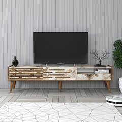 TV statīvs, Asir, 180x35x45 cm, brūns, balts, marmors цена и информация | Тумбы под телевизор | 220.lv