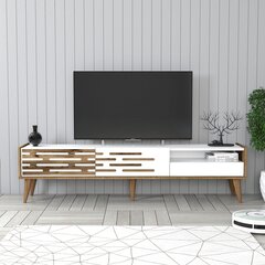 TV statīvs, Asir, 180x35x45 cm, brūns, balts cena un informācija | TV galdiņi | 220.lv