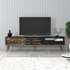 TV statīvs, Asir, 180x35x45 cm, brūns, melns cena un informācija | TV galdiņi | 220.lv
