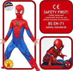 Rubie's 640840L Spiderman Marvel Spider -man klasiskais kostīms, zēns, L (7 - 8 gadi/128 cm) цена и информация | Карнавальные костюмы, парики и маски | 220.lv