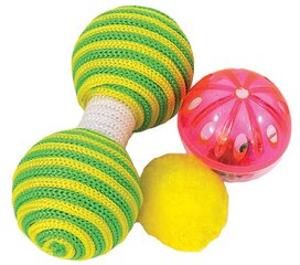 Игрушка гантель + 2 мяча Happet K019 11 см цена и информация | Игрушки для кошек | 220.lv