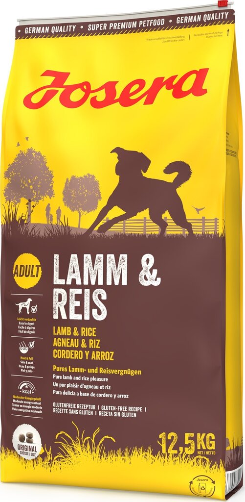 Josera suņiem ar dažādu aktivitātes līmeni Lamb&Rice, 12,5 kg cena un informācija | Sausā barība suņiem | 220.lv