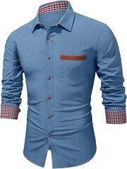 Мужская рубашка Meilicloth, синяя цена и информация | Мужские рубашки | 220.lv