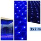 Ziemassvētku vītnes aizkars Berimax 320 LED 3x2, zils цена и информация | Ziemassvētku lampiņas, LED virtenes | 220.lv