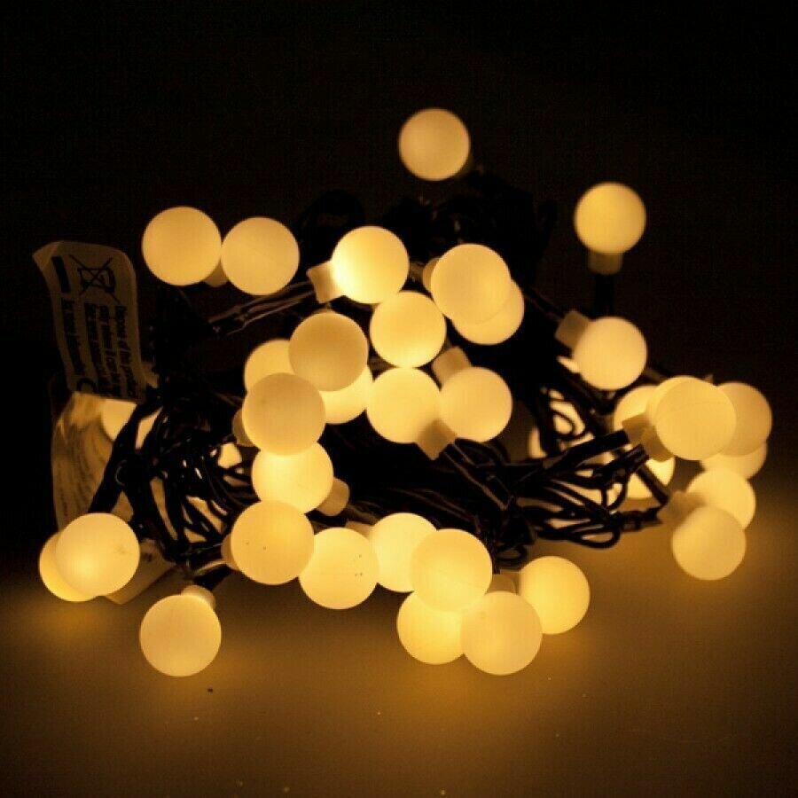 Ziemassvētku vītne Berimax 100 LED burbuļi, silti balti cena un informācija | Ziemassvētku lampiņas, LED virtenes | 220.lv