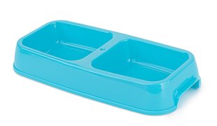 Plastmasas trauks 2x0,25l zils Happet cena un informācija | Bļodas, kastes pārtikas | 220.lv
