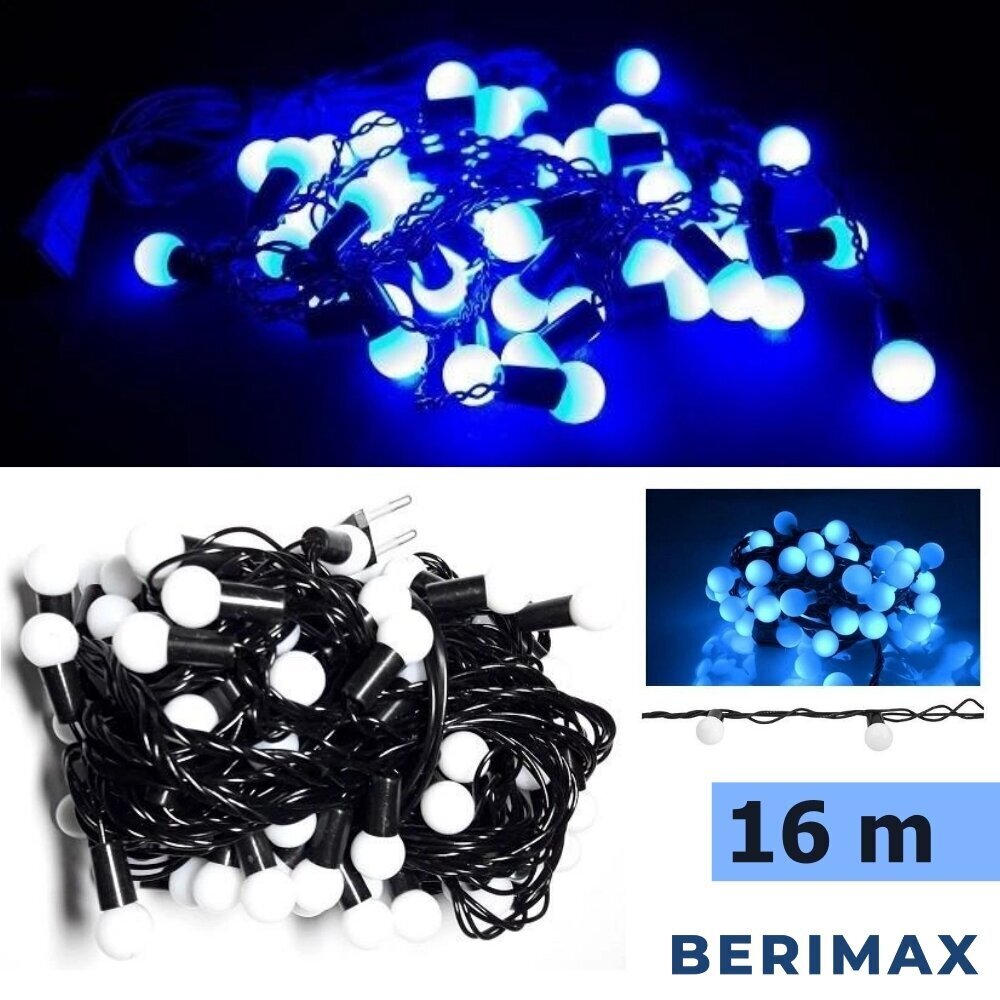 Ziemassvētku vītne Berimax Flash 200 LED burbuļi, zils цена и информация | Ziemassvētku lampiņas, LED virtenes | 220.lv