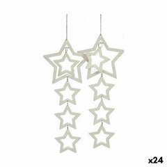 Ziemassvētku rotājumu komplekts Zvaigznes baltas 19 x 0,2 x 23 cm (24 gb.) cena un informācija | Ziemassvētku dekorācijas | 220.lv