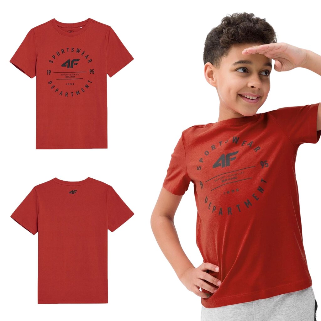 T-krekls zēniem 4F, sarkans цена и информация | Zēnu krekli | 220.lv