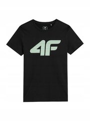T-krekls zēniem 4F, melns cena un informācija | Zēnu krekli | 220.lv