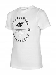 Футболка 4F для мальчиков, белая, р. 128 цена и информация | Рубашки для мальчиков | 220.lv