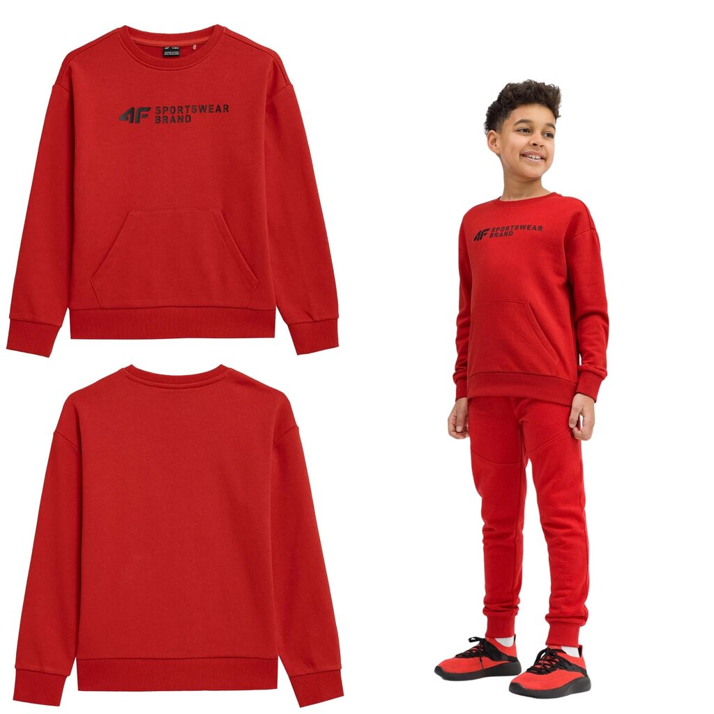 Džemperis zēniem 4F, sarkans цена и информация | Zēnu jakas, džemperi, žaketes, vestes | 220.lv