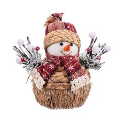 Ziemassvētku Nieciņš Daudzkrāsains Polyfoam Audums Sniega lelle 20 x 12 x 17 cm cena un informācija | Ziemassvētku dekorācijas | 220.lv