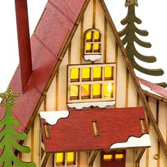 Новогоднее украшение Разноцветный Деревянный дом 14 x 9,3 x 14 cm цена и информация | Рождественские украшения | 220.lv