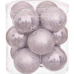 Ёлочные шарики Серебристый Пластик 8 x 8 x 8 cm (12 штук) цена и информация | Елочные игрушки | 220.lv