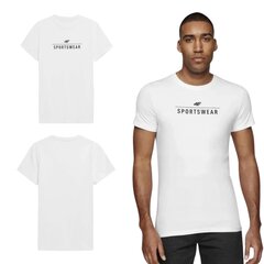 Комфортная мужская футболка 4F, белого цвета, размер XXL цена и информация | Мужские футболки | 220.lv