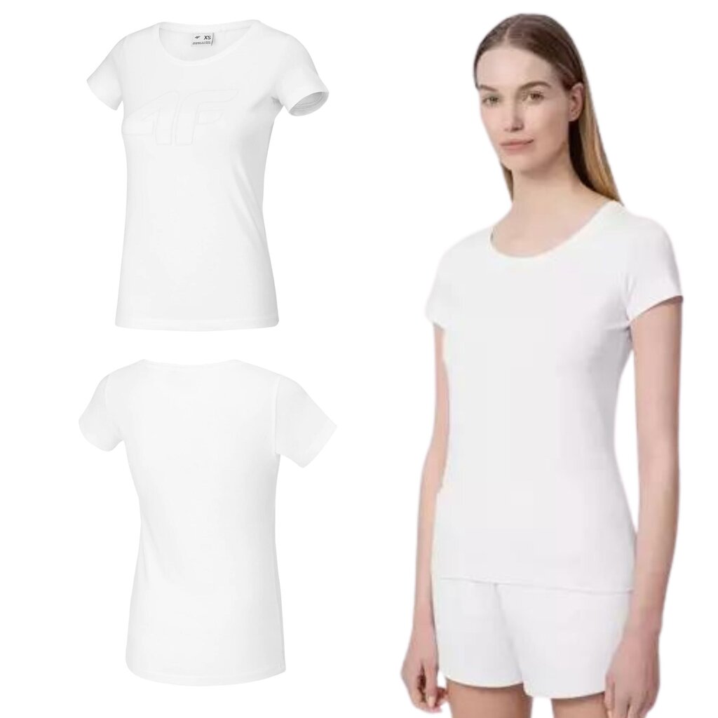 Sieviešu T-krekls 4F, balts cena un informācija | T-krekli sievietēm | 220.lv