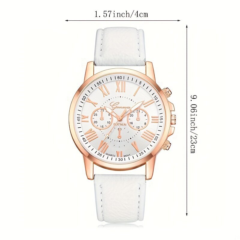 Elegants pulkstenis ar romiešu cipariem Geneva 889 цена и информация | Sieviešu pulksteņi | 220.lv