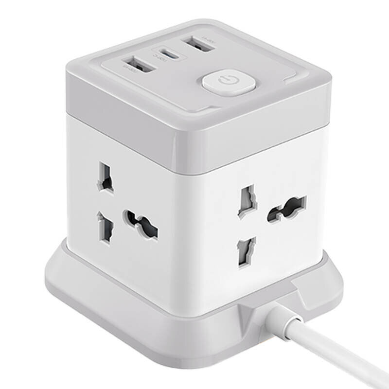 Strāvas sloksne WL20 4x maiņstrāvas ligzdas, 1x USB-C, 2x USB-A, 2500W XO cena un informācija | Pagarinātāji | 220.lv